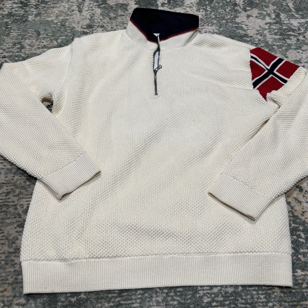 Holebrook "Norwegian Flag" sweater 2XL Off white textured knit Sweater EUC